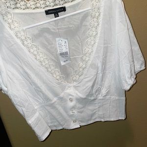 V neck blouse button shirt